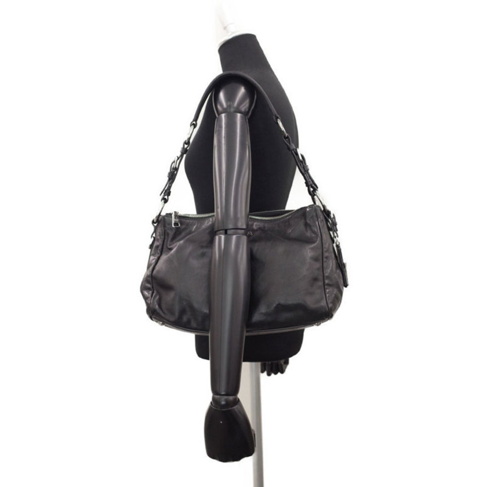 Prada Leather Semi-Shoulder Bag Black - Picture 9 of 9